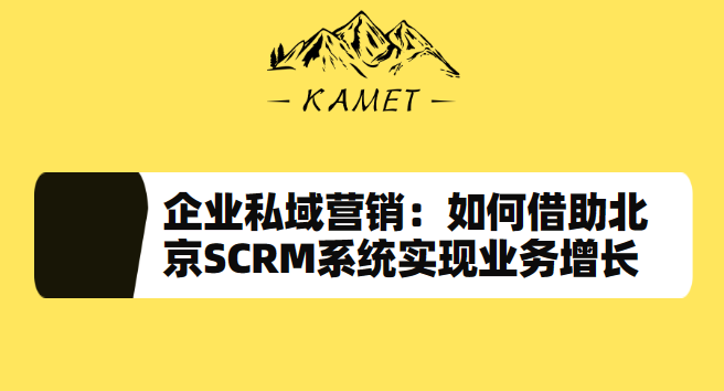 企业私域营销：如何借助北京SCRM系统实现业务增长